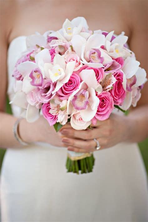 Pink Bridal Bouquet Orchids Roses Alstromeria Photo By As I See It