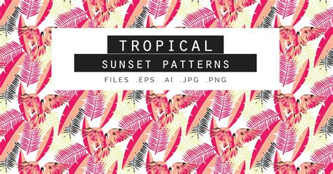 Tropical Sunset Seamless Vector Patterns By Youandigraphics On Envato