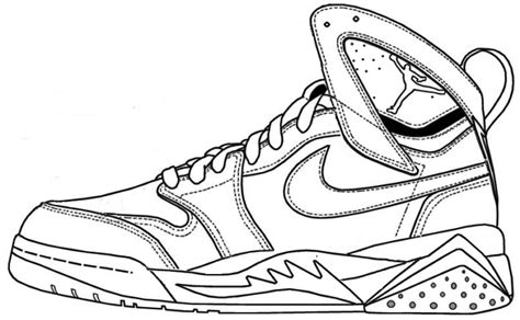 Air Jordan Shoes Coloring Pages to Learn Drawing Outlines - Coloring Pages