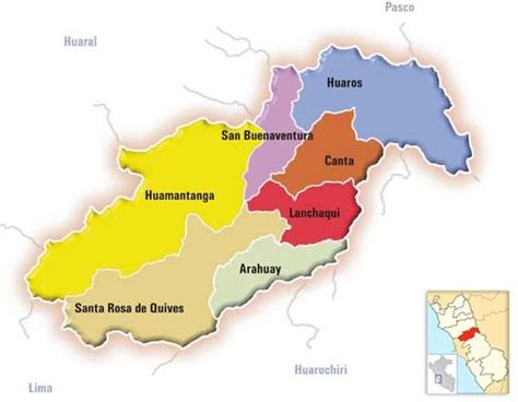 Mapa Político De Canta Distritos Y Centros Poblados Lugares