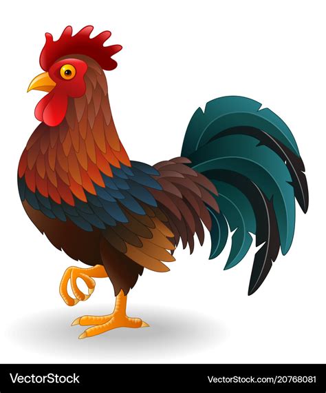 Cute Rooster Cartoon Royalty Free Vector Image