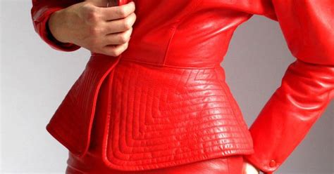 red leather dress suit ribbed jacket and skirt erez lillie rubin red leather dress dress
