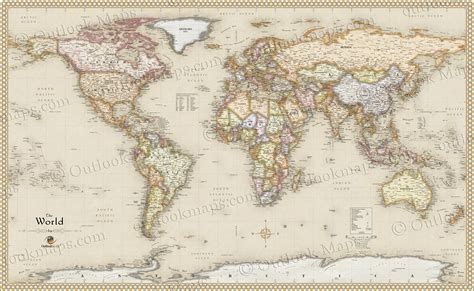 World Map Vintage Gga01 Agbc