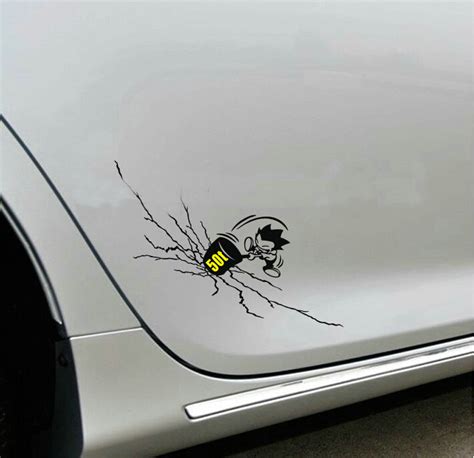 funny vinyl cartoon crack auto scratch cover car sticker adhesive decal emblem ebay