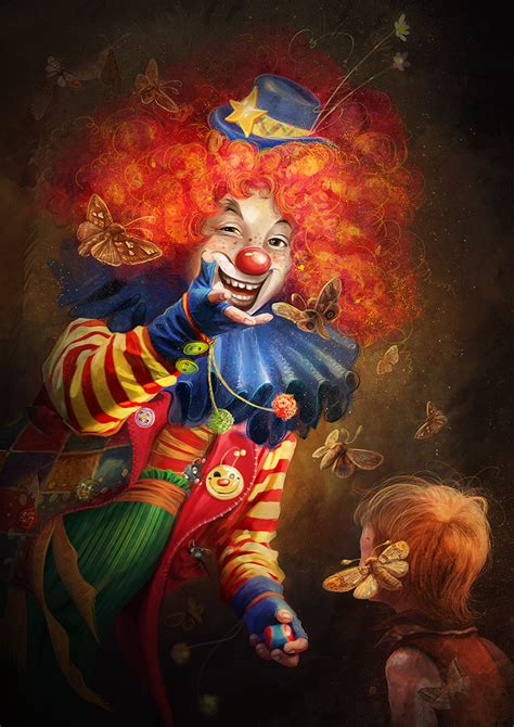 whimsical clown artwork by irish blackberry