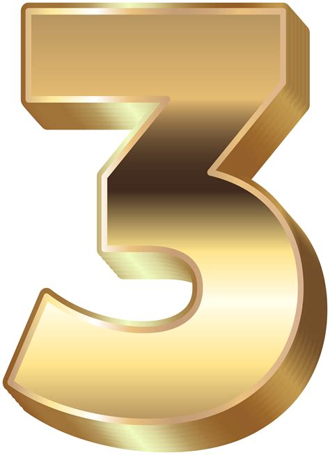 3d Gold Number Three Png Clip Art Gallery Yopriceville High Quality