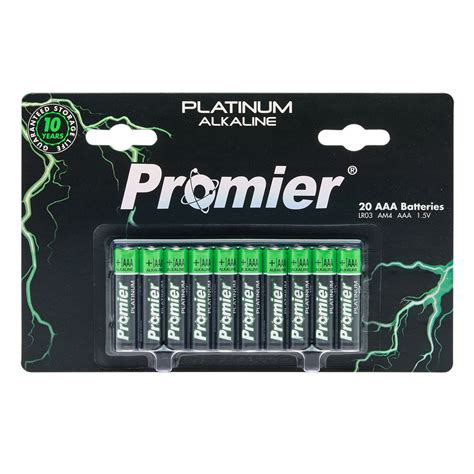 Promier Aaa Platinum Alkaline Battery 20 Pack Litezall