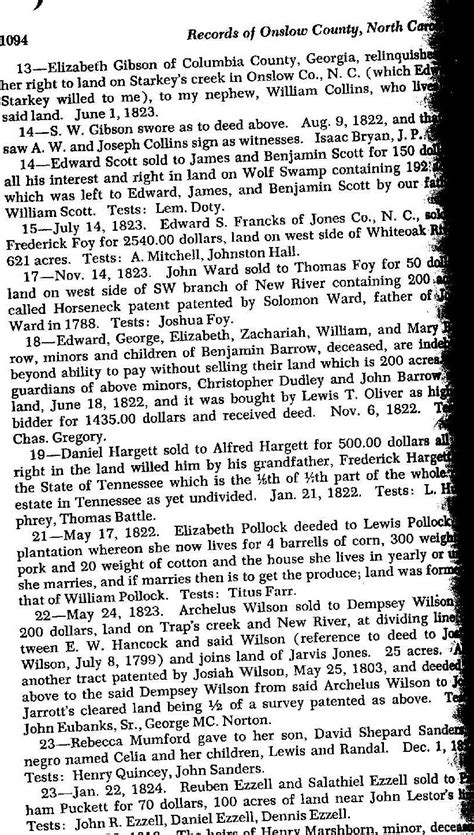 Deed Book 14 1824 1825 Onslow County North Carolina Mashborn