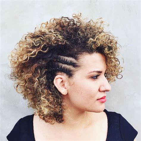 short layered permed hairstyle with cornrows short permed hair curly perm hairdos for curly