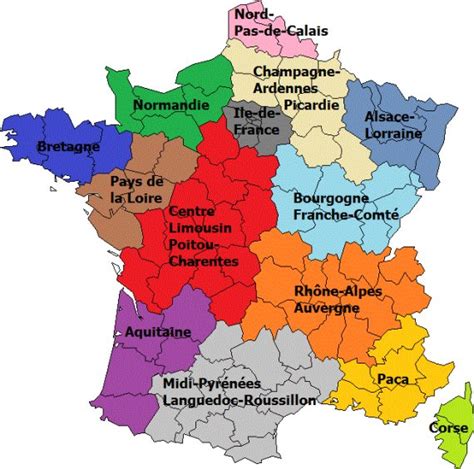 Carte de france sommaire, se contentant de présenter les 13 régions métropolitaines et les frontières des départements sans pour autant les intituler. Les nouvelles régions peuvent "toujours changer" | VL Média