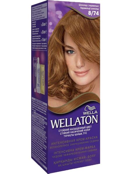 Wella Крем Краска для волос стойкая Wellaton 8 74 Шоколад с карамелью