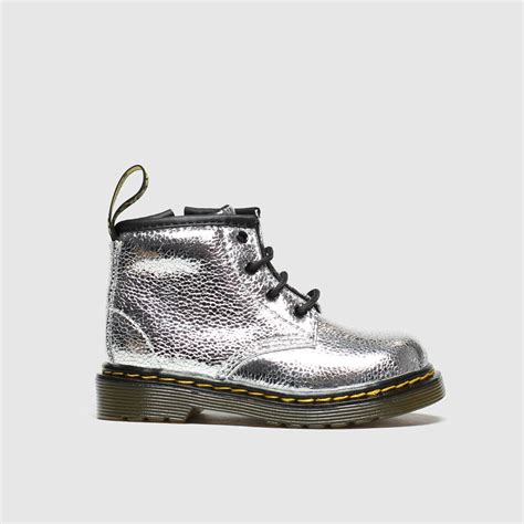 Dr Martens Silver 1460 Crinkle Metallic Boots Toddler Shoefreak