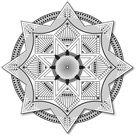 Inca Stil Schwarz Weiß Mandala Premium Vektor
