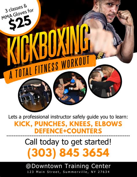 Kickboxing Workout Flyer Template Postermywall