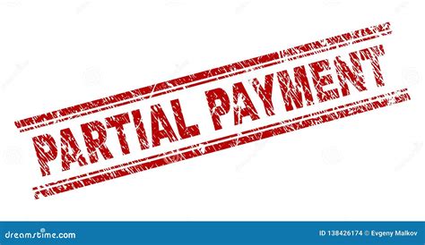 Scratched Textured Partial Payment Stamp Seal Stock Vector