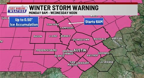Kxan Austin Weather Winter Storm Warnings And Advisories For Ice Risk