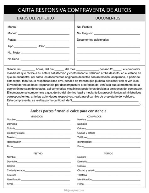 Carta Responsiva Compra Venta Automovil Pdf Compressor Wilddast