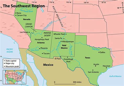 Map Of The Southwest United States World Map