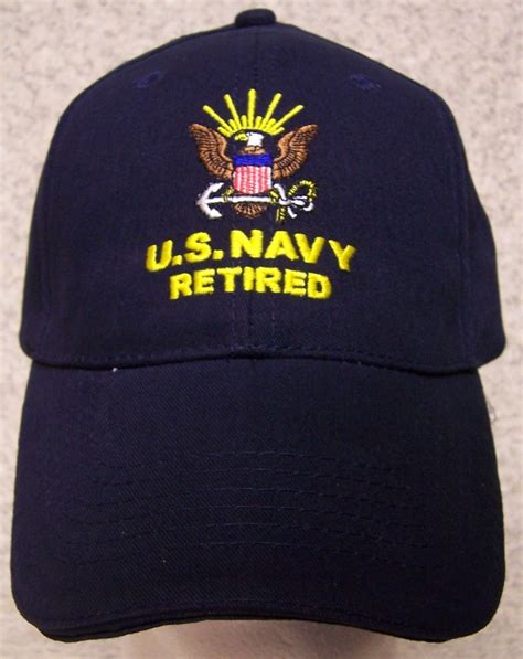 Navy Retired Military Embroidered Baseball Cap From Lionheart Designs