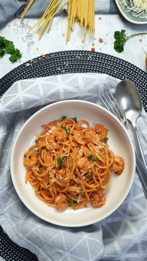 Spaghetti mit Garnelen und Tomatensoße Lydiasfoodblog