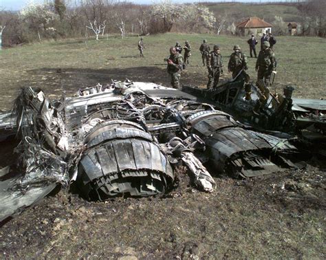 Wreckage Of Yugoslav Mig 29 Jet Fighter Shot Down On March 27 1999 Outside The Town Of