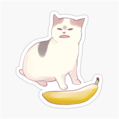 Cat No Banana Sticker By Unknownsiren Ubicaciondepersonascdmxgobmx