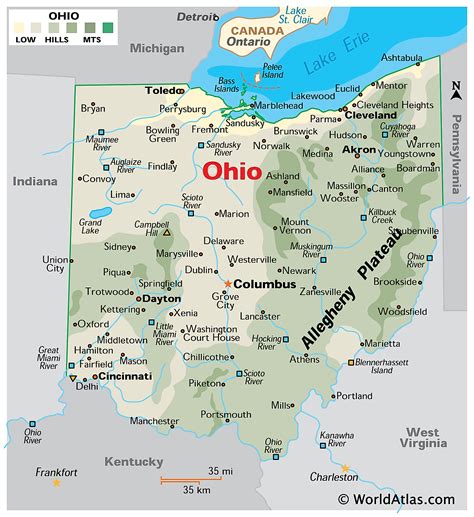 Ohio Oh Political Map The Buckeye State The Heart Of It All Stock