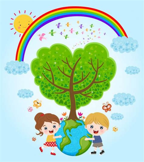 Niños Sosteniendo La Tierra Con Amor — Ilustración De Stock Afiches