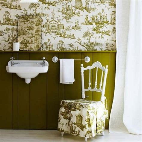 Vintage Bathroom Wallpaper With Images Bathroom Wallpaper Green