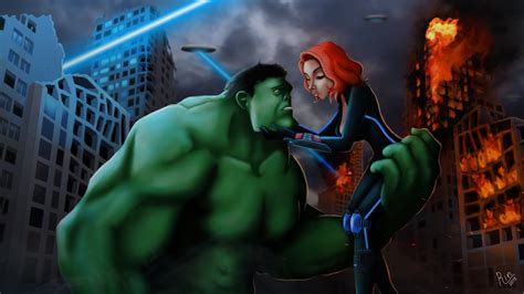 Hulk And Black Widow By 3d Rina On Deviantart