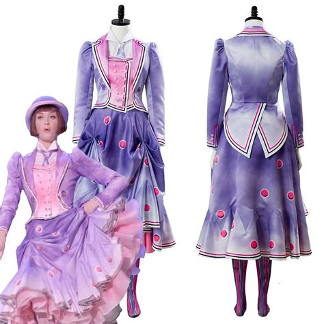 2018 Mary Poppins Returns 2 Cosplay Costume Jane Banks Dress A Cover Is