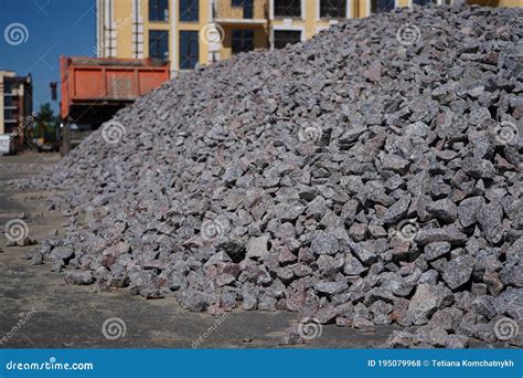 Crushed Stone Moundsgrey Crushed Stones In Close Upversatile Building