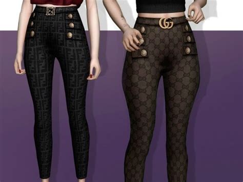 The Sims 4 Mfs Lc Fendiandgucci Pants Sims 4 Clothing Gucci Pants
