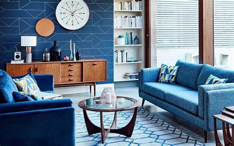Download Wallpapers Modern Blue Interior Living Room