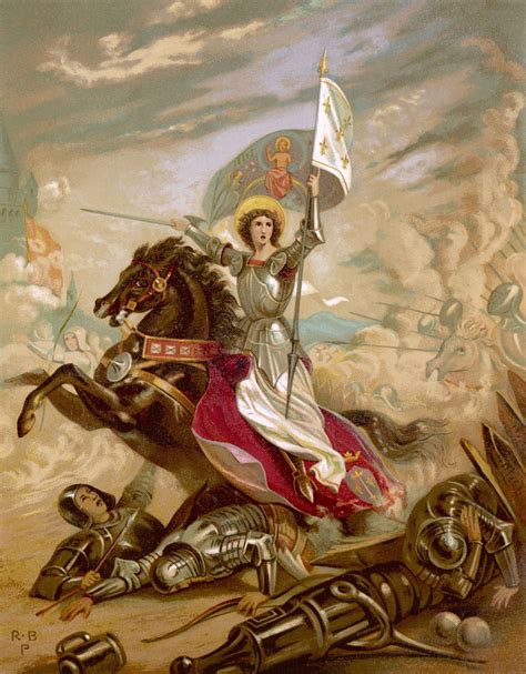 Joan Of Arc Leading The French Army To Victory Against The English