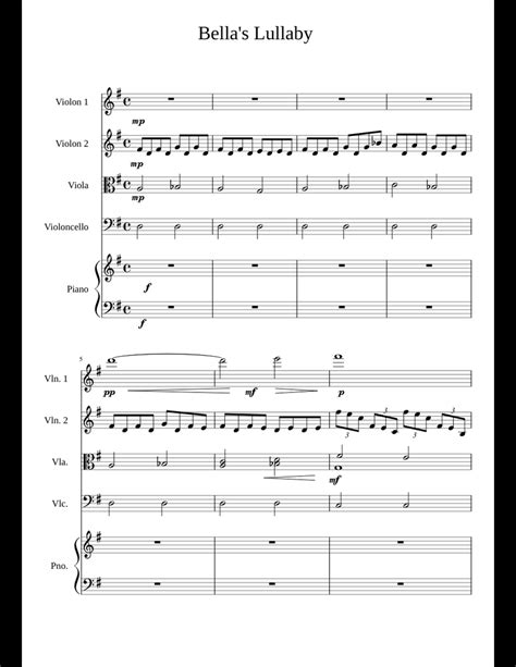 · christmas lullaby for upper voices, s.s.a., with keyboard. Bella s Lullaby 1 sheet music for Violin, Piano, Viola ...