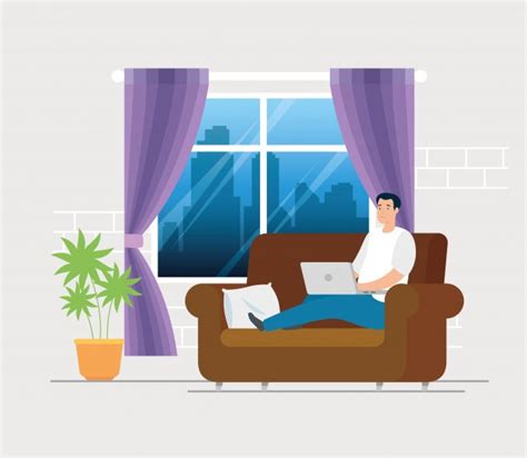 Free Vector Set Scenes Of People Working At Home