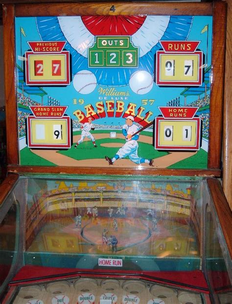 Williams Deluxe Baseball Pitch And Bat Arcade Pinball Game 1957