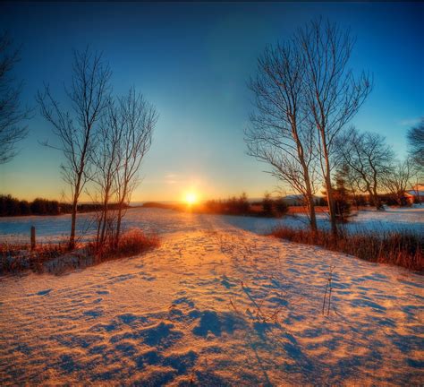 Winter Glory A Vertorama Of A Beautiful Winter Sunrise