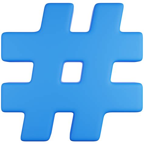 Free 3d Icon Illustration A Blue Hashtags Symbol 21460639 Png With