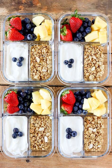 Breakfast Meal Prep Fruit And Yogurt Bistro Boxes Meal Prep Snacks