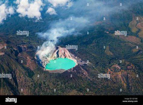 Aerial Photo Of Active Volcano Ijen In East Java Largest Highly