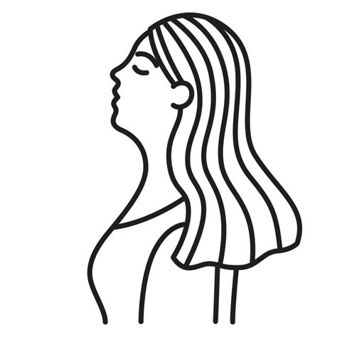 Simple Line Drawing Of A Womans Half Body 19979088 Vector Art At Vecteezy