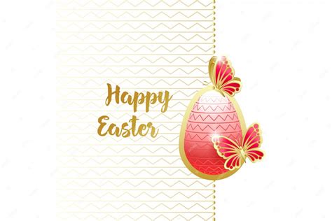 Happy Easter Elegant Greeting Card With Red Easter Egg 488265