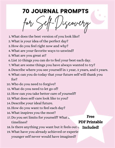 70 Journal Prompts About Identity And Self Discovery Free Pdf Printable