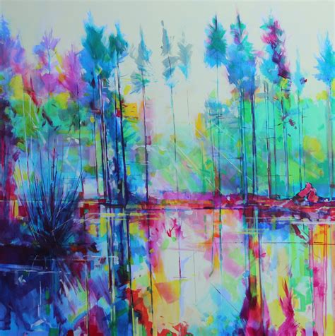 Meadowcliff Pond 100 X 100cm Acrylic On Canvas Semi Abstract