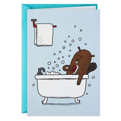 Clean Beaver Funny Birthday Card