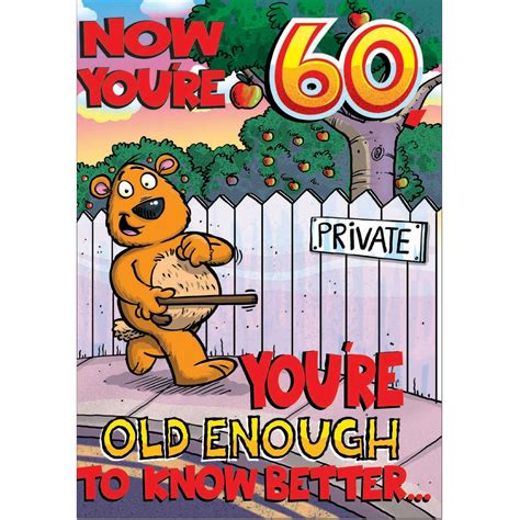 Doodlecards Funny 60th Birthday Card Age 60 Medium Doodlecards