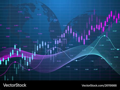 Stock Market Or Forex Trading Graph In Double Exposure Display Graphic