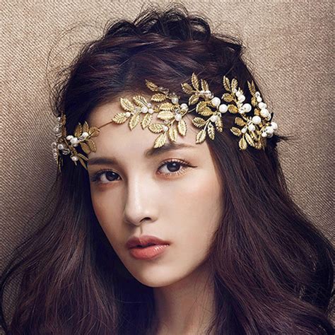 Baroque Jewelry 2016 New Vintage Gold Leaf Pearl Headband Hair